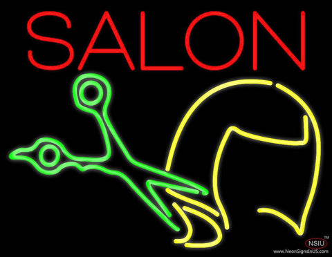 Salon With Scissor Logo Real Neon Glass Tube Neon Sign 