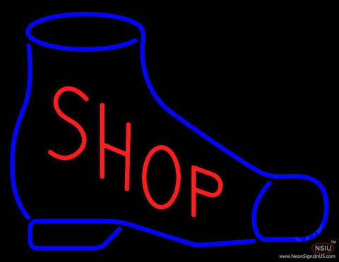 Shop With Blue Shoe Real Neon Glass Tube Neon Sign 