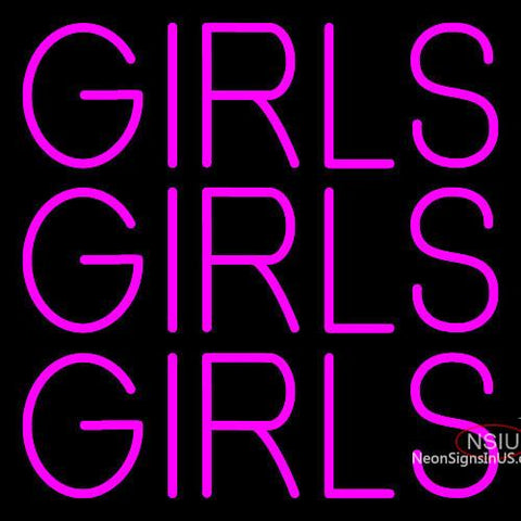 Custom Pink Girls Girls Girls Neon Sign 