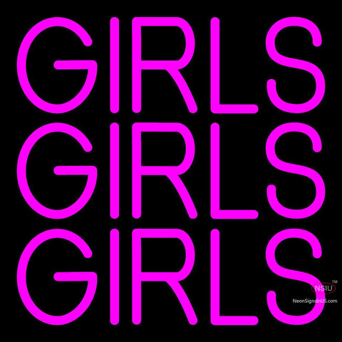 Custom Pink Girls Girls Girls Neon Sign 