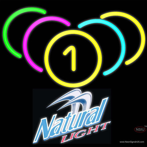 Natural Light Billiards Rack Pool Real Neon Glass Tube Neon Sign   x 